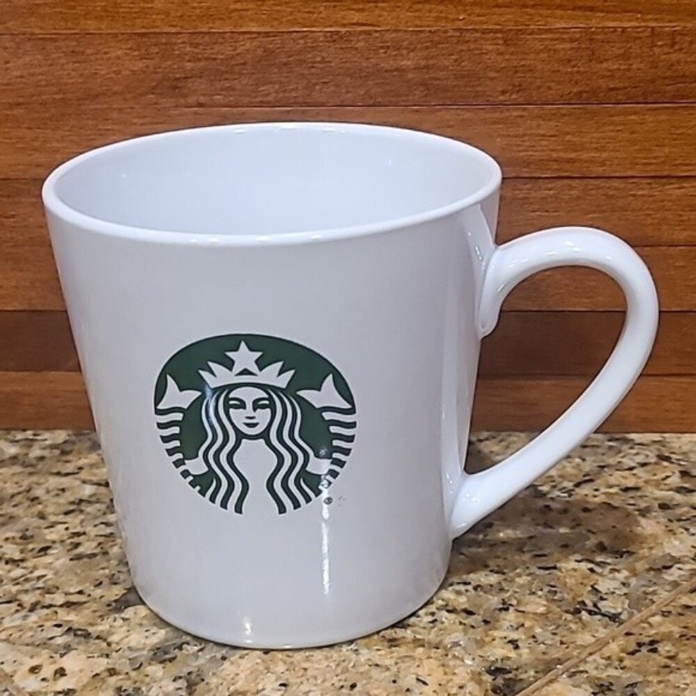 Starbucks Super-Sized 14.2oz. Ceramic Coffee Mug Cup White w/Green Logo 2016